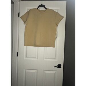 Leze The Label Bengal Short Sleeve T Shirt Beige Recycled Materials Xl Nwt